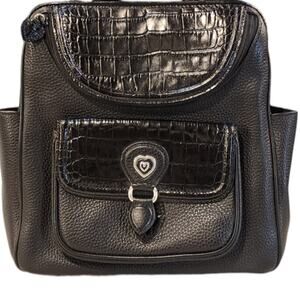 Brighton Donatella Pebble Leather Organizer Wallet Backpack Shoulder Bag